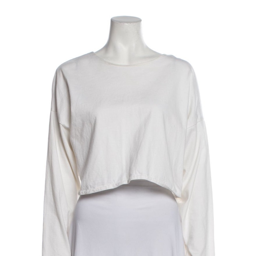 Jesse Kamm White Crop long Sleeve Shirt